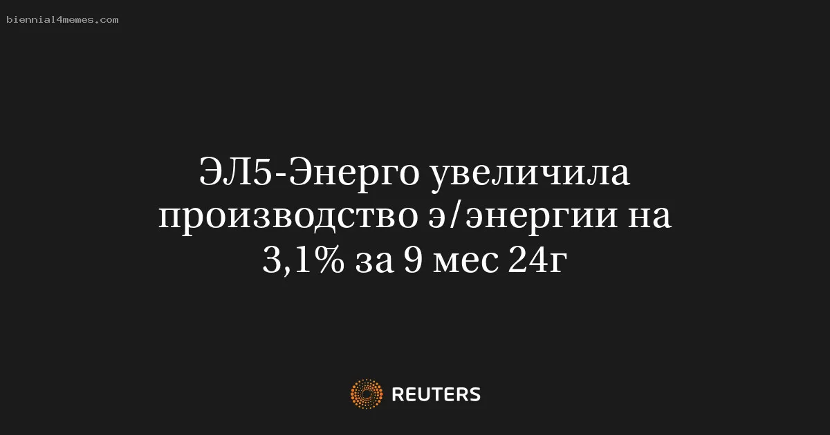 
								ЭЛ5-Энерго увеличила производство э/энергии на 3,1% за 9 мес 24г			