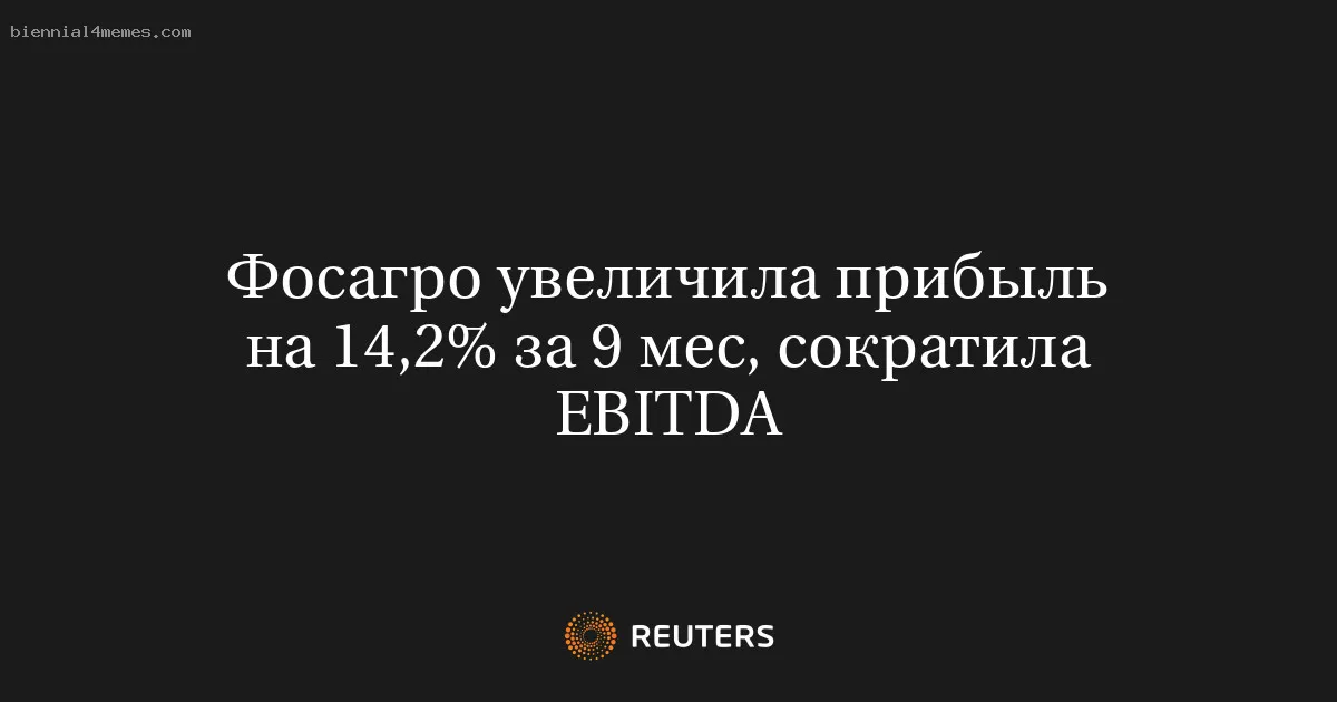 
								Фосагро увеличила прибыль на 14,2% за 9 мес, сократила EBITDA			