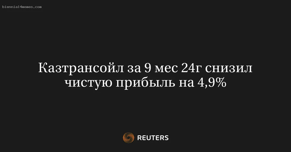 
								Казтрансойл за 9 мес 24г снизил чистую прибыль на 4,9%			