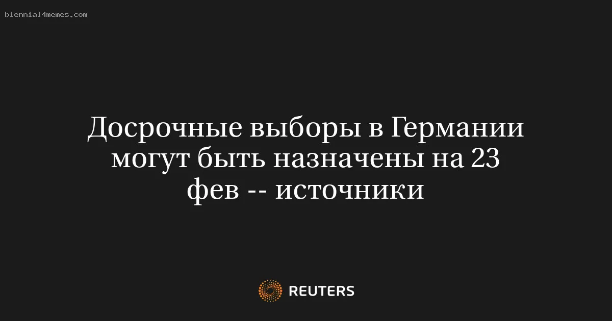 
								Досрочные выборы в Германии могут быть назначены на 23 фев -- источники			