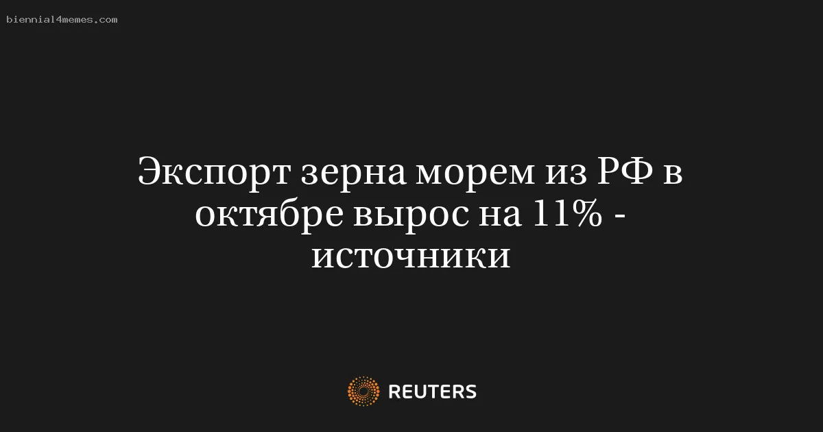 
								Экспорт зерна морем из РФ в октябре вырос на 11% - источники			