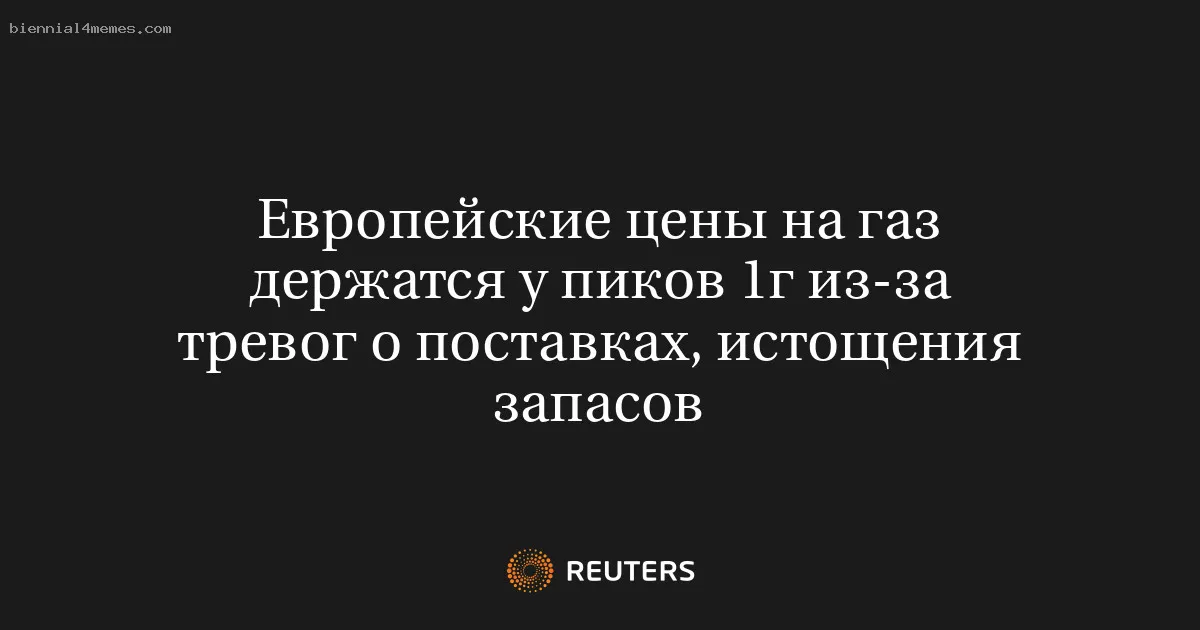 
								Европейские цены на газ держатся у пиков 1г из-за тревог о поставках, истощения запасов			