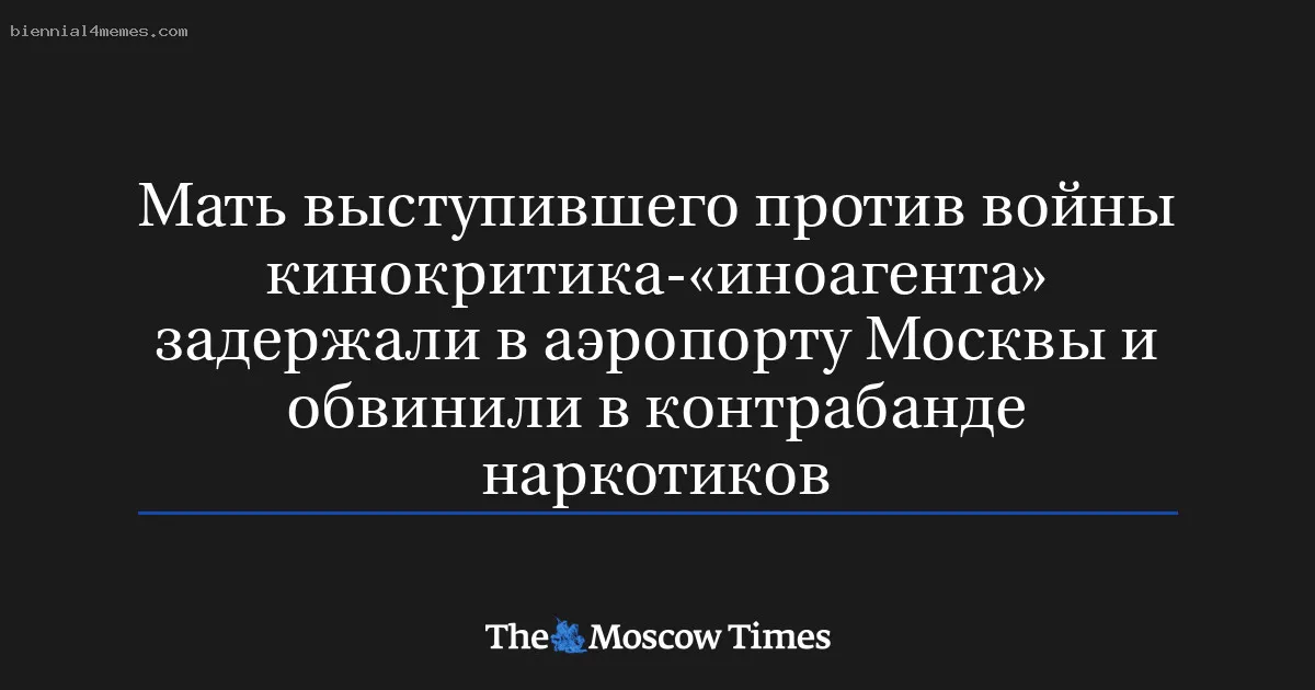 
								Мать выступившего против войны кинокритика-«иноагента» задержали в аэропорту Москвы и обвинили в контрабанде наркотиков			