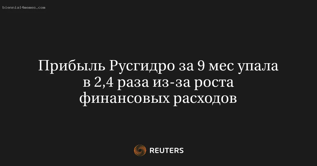 
								Прибыль Русгидро за 9 мес упала в 2,4 раза из-за роста финансовых расходов			