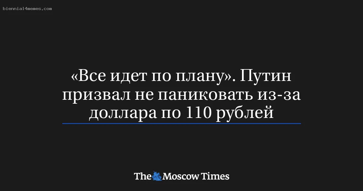 
								«Все идет по плану». Путин призвал не паниковать из-за доллара по 110 рублей			