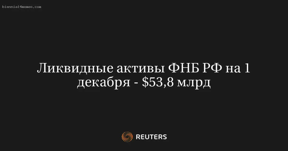 
								Ликвидные активы ФНБ РФ на 1 декабря - $53,8 млрд			