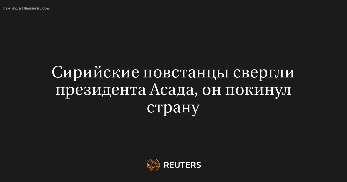 
								Сирийские повстанцы свергли президента Асада, он покинул страну			