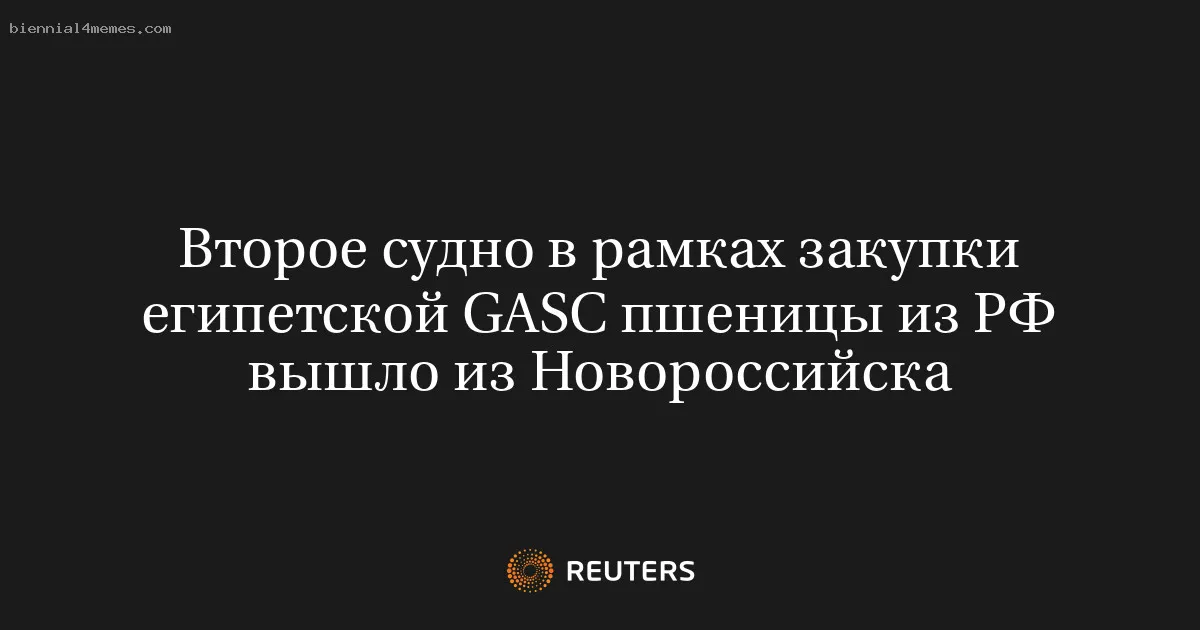 
								Второе судно в рамках закупки египетской GASC пшеницы из РФ вышло из Новороссийска			