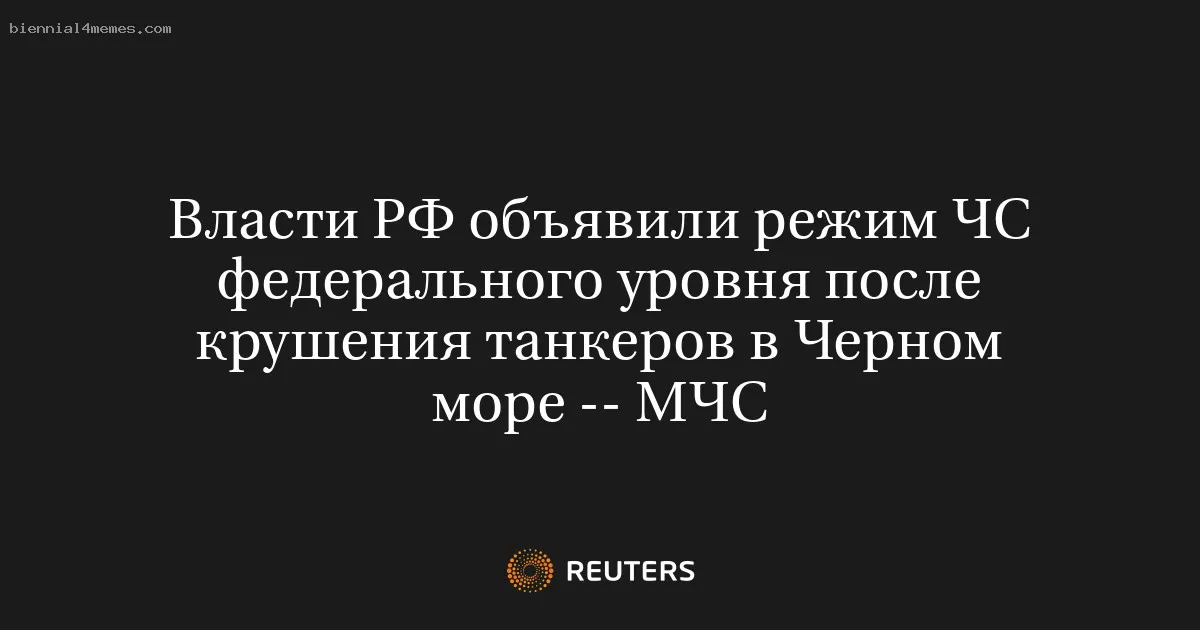 
								Власти РФ объявили режим ЧС федерального уровня после крушения танкеров в Черном море -- МЧС			