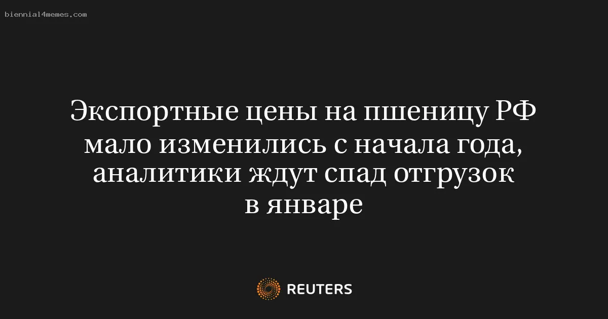 Экспортные цены на пшеницу РФ мало изменились с начала года, аналитики ждут спад отгрузок в январе