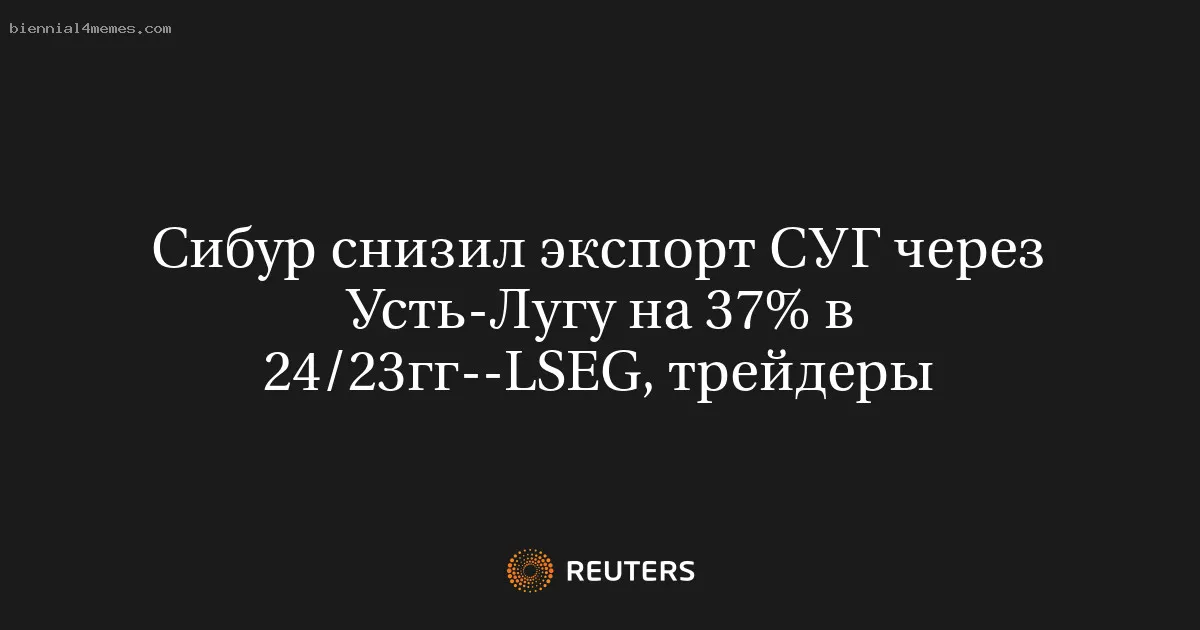 Сибур снизил экспорт СУГ через Усть-Лугу на 37% в 24/23гг--LSEG, трейдеры