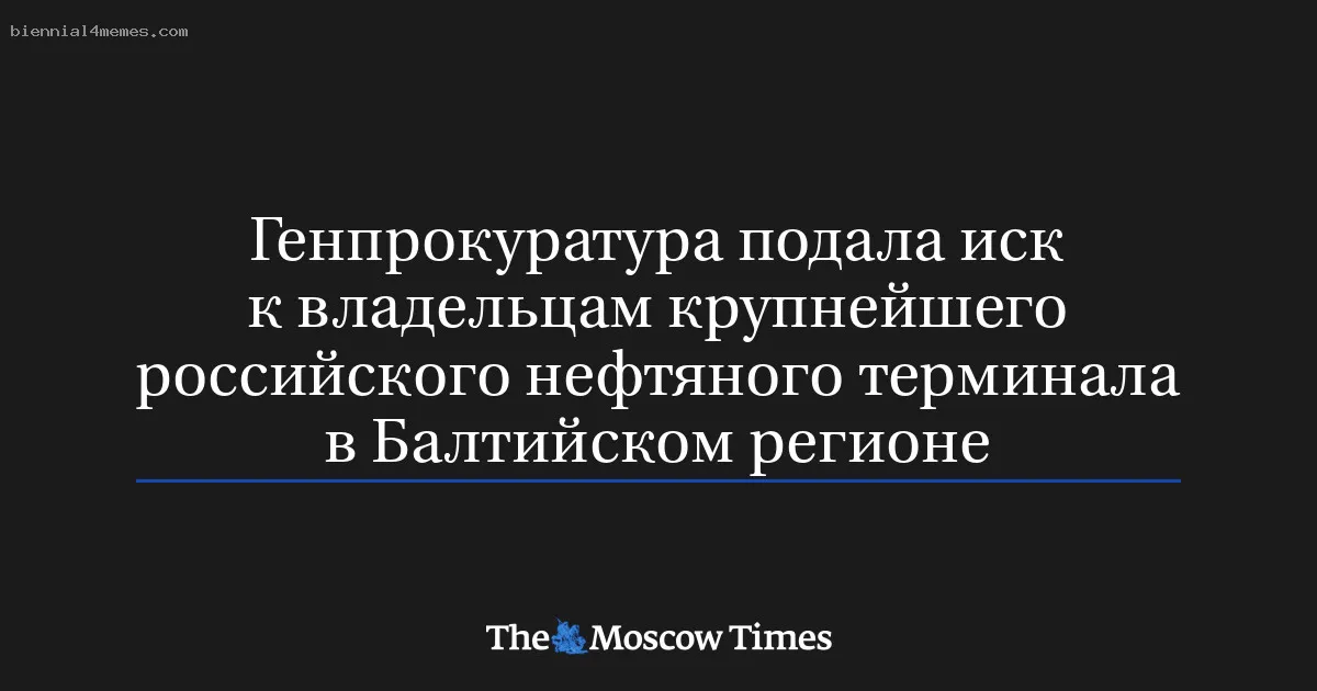 Генпрокуратура подала иск к владельцам крупнейшего российского нефтяного терминала в Балтийском регионе