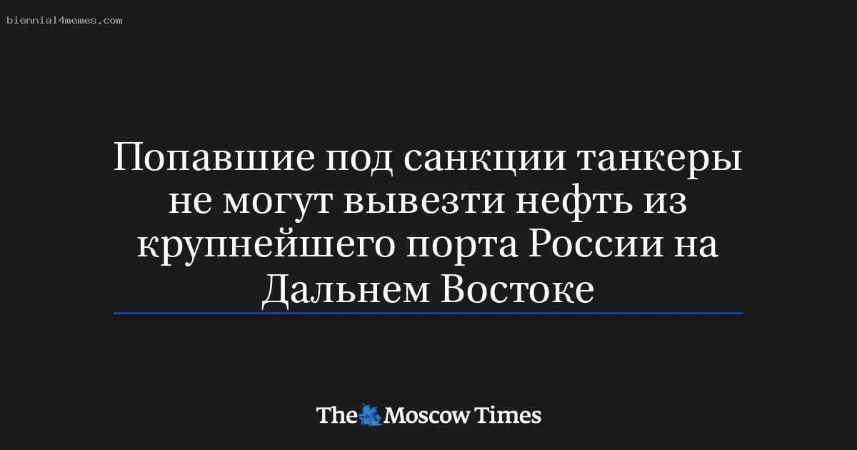 Попавшие под санкции танкеры не могут вывезти нефть из крупнейшего порта России на Дальнем Востоке