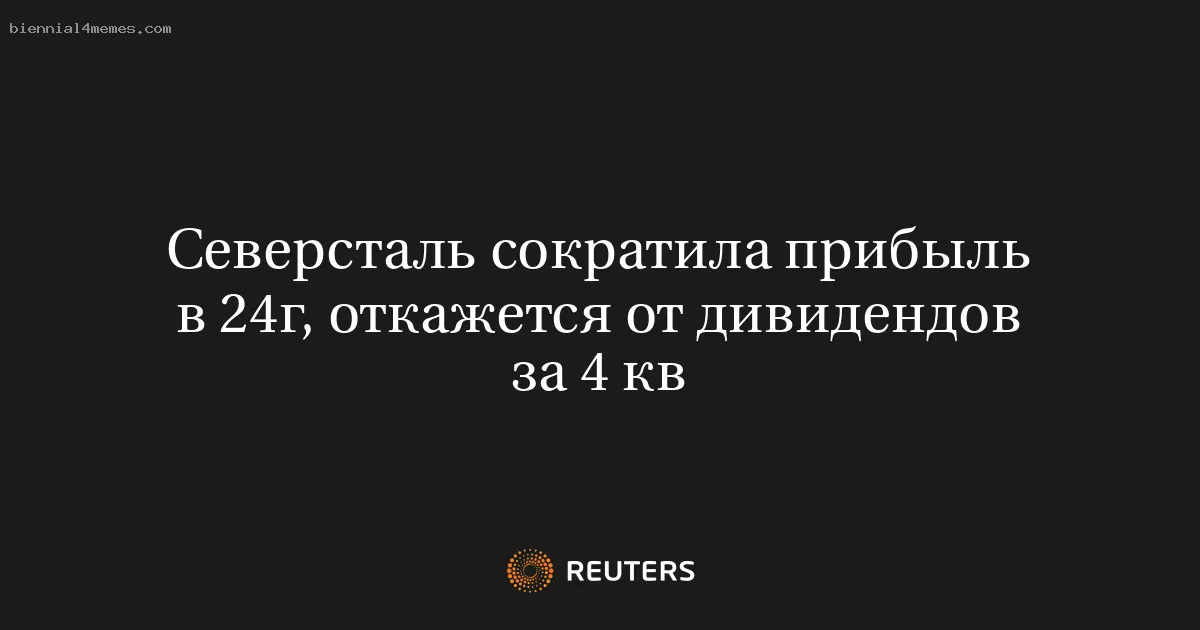 Северсталь сократила прибыль в 24г, откажется от дивидендов за 4 кв