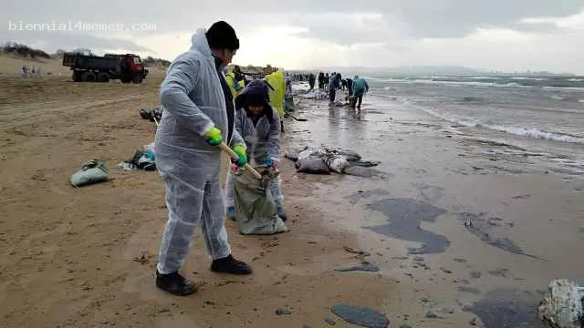 
								Жители Анапы потребовали от Путина помощи для ликвидации масштабного разлива мазута на побережье			