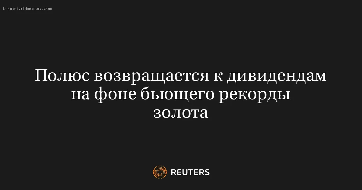 
								Полюс возвращается к дивидендам на фоне бьющего рекорды золота			