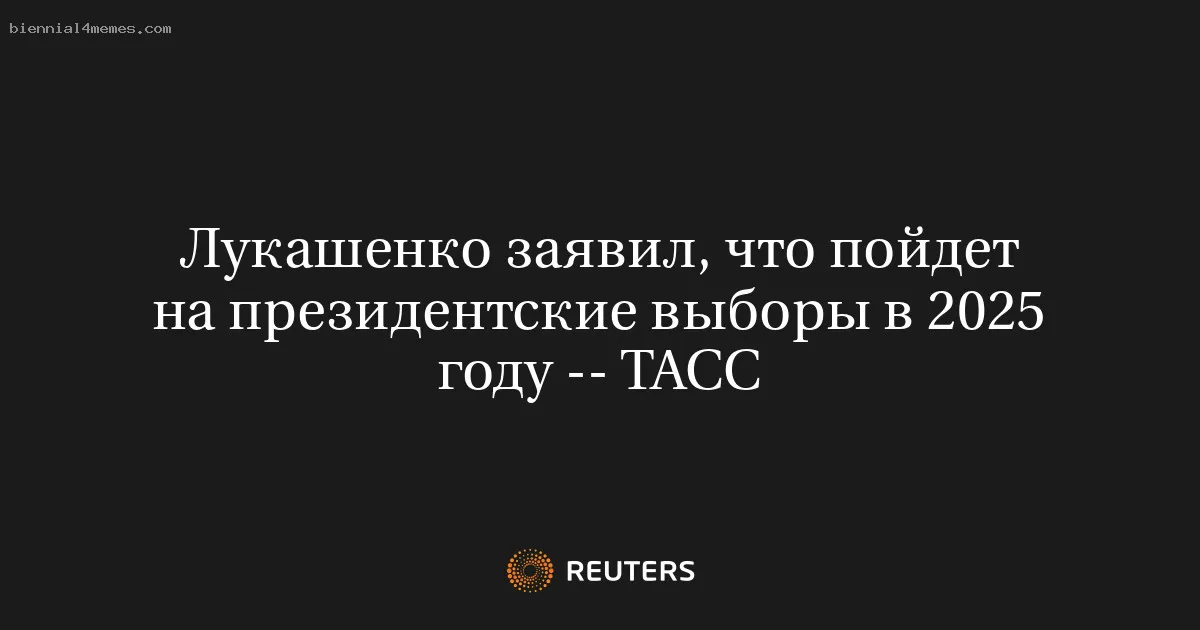 
								Лукашенко заявил, что пойдет на президентские выборы в 2025 году -- ТАСС			