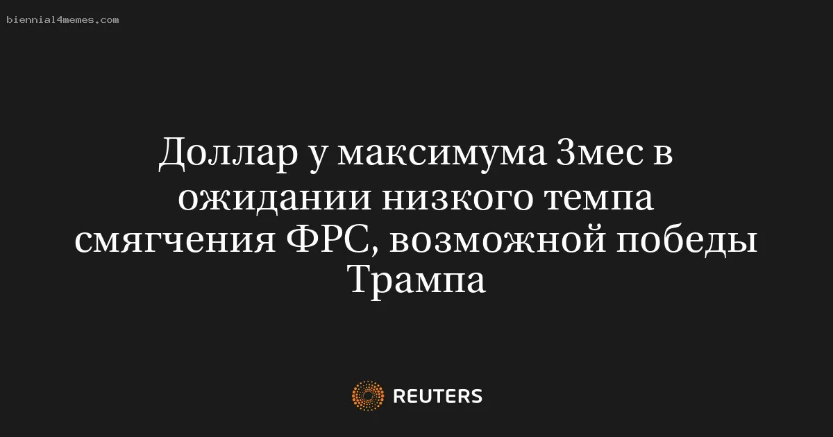 
								Доллар у максимума 3мес в ожидании низкого темпа смягчения ФРС, возможной победы Трампа			