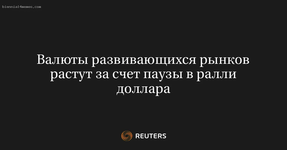 
								Валюты развивающихся рынков растут за счет паузы в ралли доллара			